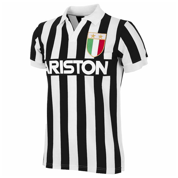 Tailandia Camiseta Juventus 1ª Retro 1984 1985 Negro Blanco